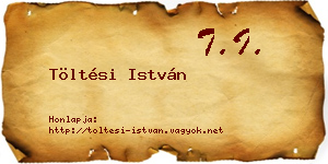 Töltési István névjegykártya